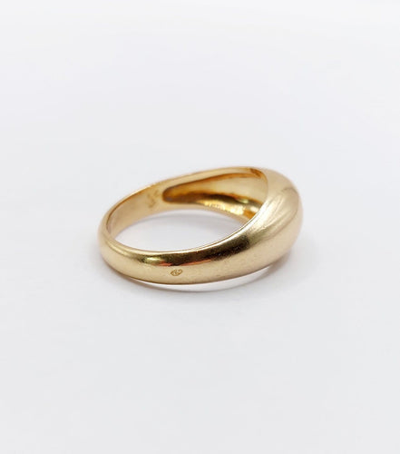 Bague 52.5 Bague jonc bombé en or rose 18k avec diamant taille brillant 0,20 ct, style gipsy 58 Facettes A08010