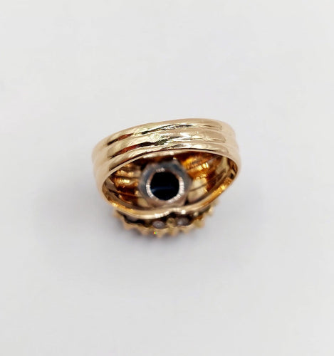 Bague 52 Bague marguerite en or rose, saphir naturel et diamants, vers 1900 58 Facettes A08011