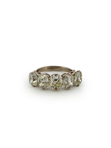 Bague 52 Bague Veretta en or blanc 18k avec 5 diamants taille coussin ancienne 58 Facettes 607/26 B