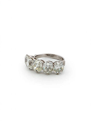 Bague 52 Bague Veretta en or blanc 18k avec 5 diamants taille coussin ancienne 58 Facettes 607/26 B