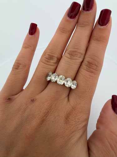 Bague 52 Bague Veretta en or blanc 18k avec 5 diamants taille coussin ancienne 58 Facettes 607/26 B