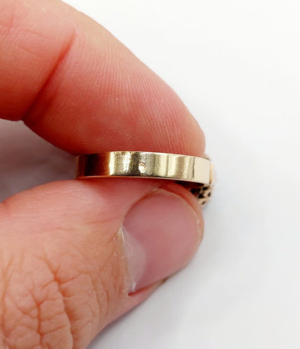 Bague 56 Bague marguerite ancienne en or rose 14k, diamants taille rose (vers 1900) 58 Facettes A08012