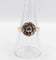 Bague 56 Bague marguerite ancienne en or rose 14k, diamants taille rose (vers 1900) 58 Facettes A08012