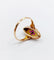 Bague 56 Bague marquise victorienne en or rose 18k, rubis et perles, vers 1890 58 Facettes A08014