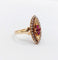 Bague 56 Bague marquise victorienne en or rose 18k, rubis et perles, vers 1890 58 Facettes A08014