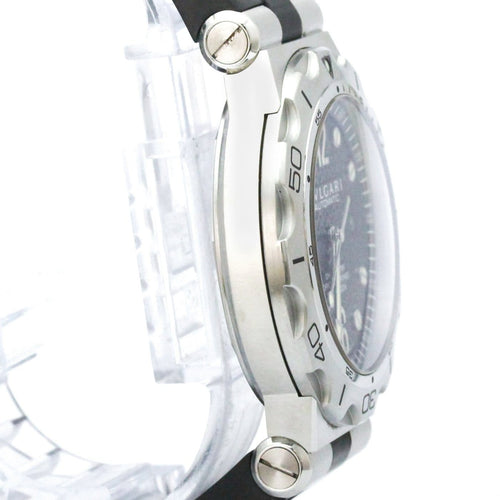 Montre Bvlgari - Montre Diagono automatique en acier inoxydable et caoutchouc 58 Facettes lzbbntiics