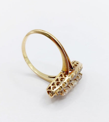 Bague 57.5 Bague marquise en or 18k, diamants taille ancienne, vers 1920 58 Facettes A08017