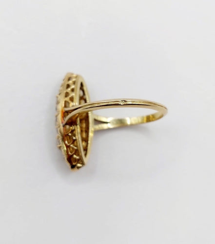 Bague 57.5 Bague marquise en or 18k, diamants taille ancienne, vers 1920 58 Facettes A08017