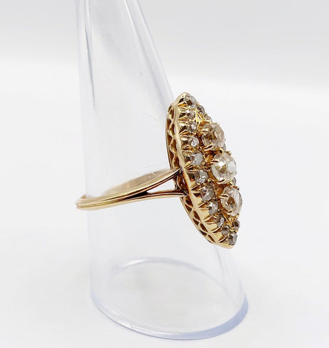 Bague 57.5 Bague marquise en or 18k, diamants taille ancienne, vers 1920 58 Facettes A08017