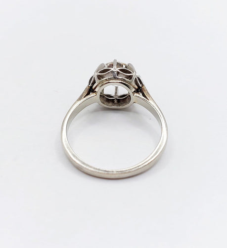 Bague 51.5 Bague solitaire Art déco en or blanc 18k et platine, diamant 1,20 ct (vers 1940) 58 Facettes A08018