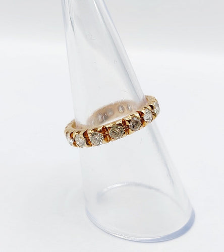Bague 53 Alliance américaine en or 18k avec diamants, vers 1950 58 Facettes A08019