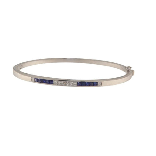 Bracelet Guidetti - Bracelet rigide en or blanc 18 ct, diamants et saphirs 58 Facettes G4052