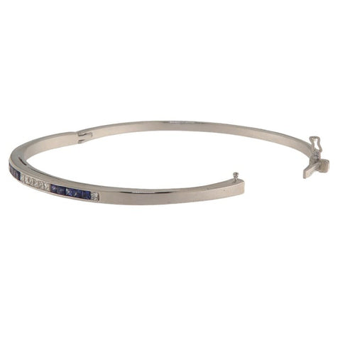 Bracelet Guidetti - Bracelet rigide en or blanc 18 ct, diamants et saphirs 58 Facettes G4052