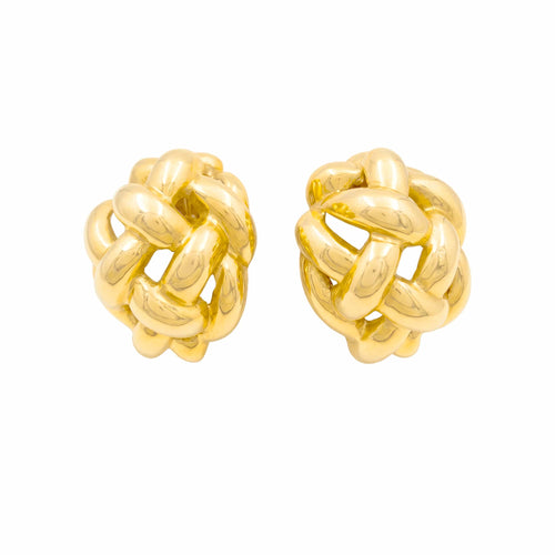 Boucles d'oreilles Clips d’oreilles tressés en or jaune 750/000 58 Facettes 36088