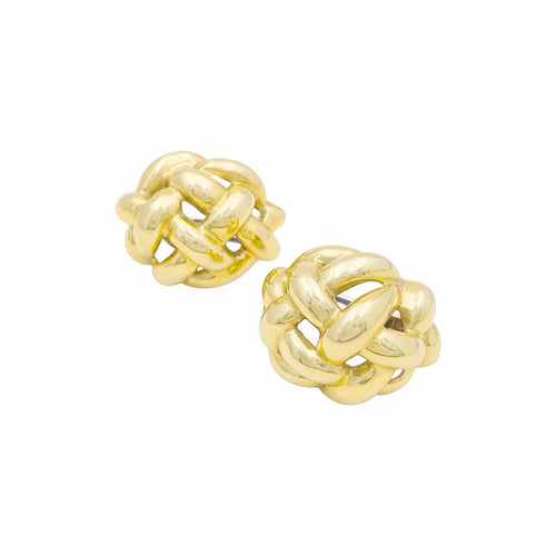 Boucles d'oreilles Clips d’oreilles tressés en or jaune 750/000 58 Facettes 36088