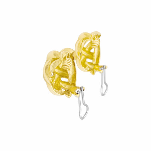 Boucles d'oreilles Clips d’oreilles tressés en or jaune 750/000 58 Facettes 36088