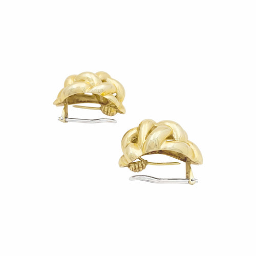 Boucles d'oreilles Clips d’oreilles tressés en or jaune 750/000 58 Facettes 36088