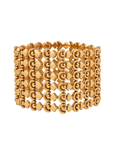 Bracelet Bracelet large en or jaune 18 kt à motifs géométriques 58 Facettes BR01