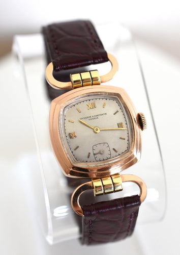 Montre Vacheron & Constantin - Montre Étrier pour dame en or rose 14 carats, années 1940 58 Facettes VC-700