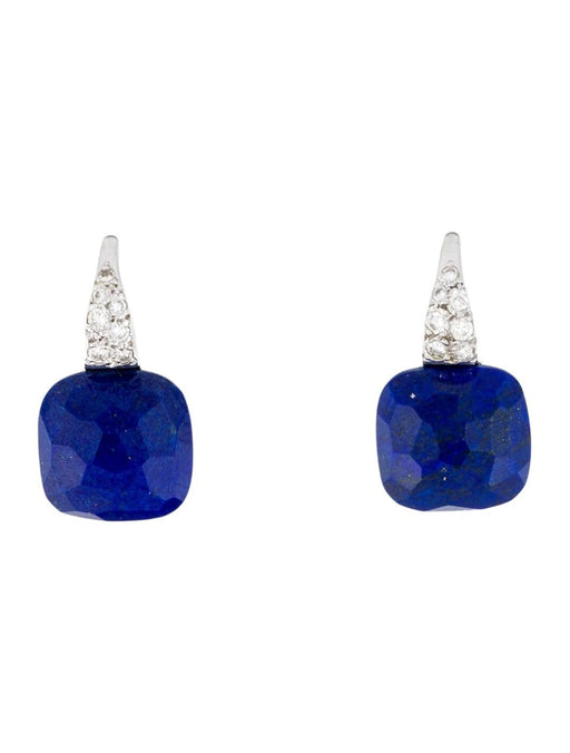Pomellato Capri - Boucles d’oreilles en or blanc, diamants et lapis 58 Facettes 535X26_M