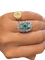 Bague 50 Bague marquise en or blanc et platine, émeraude et diamants 58 Facettes vzvzlzl