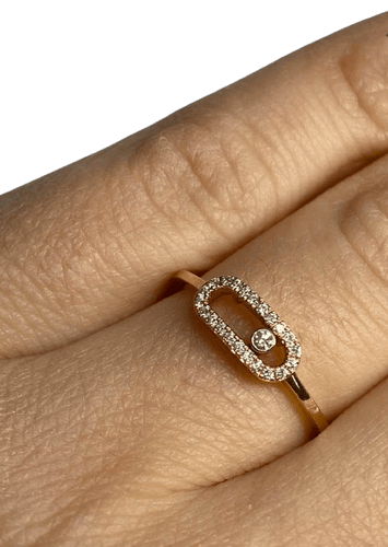 Bague 53 Messika - Bague Move Uno en or rose 18k avec diamants, taille 53 58 Facettes BO/260371