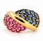 Bague 55 Bague en or jaune 18 carats avec saphirs bleus et roses 58 Facettes 91083