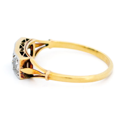 Bague 53 Bague Art déco en or jaune et blanc 14k, saphirs et diamants 58 Facettes D351F4A3CF4043F2B2AAD0EB0A6A2763