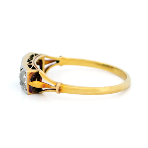 Bague 53 Bague Art déco en or jaune et blanc 14k, saphirs et diamants 58 Facettes D351F4A3CF4043F2B2AAD0EB0A6A2763