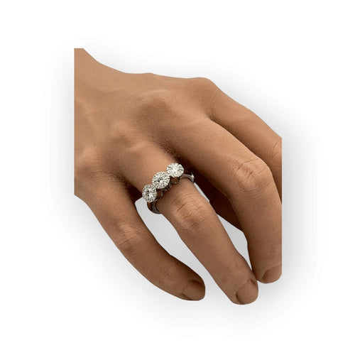 Bague 53 Bague en or blanc 750 sertie de diamants 58 Facettes 149070665