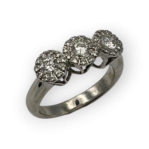 Bague 53 Bague en or blanc 750 sertie de diamants 58 Facettes 149070665