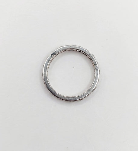 Bague 55.5 Alliance américaine Art déco en platine, 2 carats de diamants taille ancienne 58 Facettes A08020