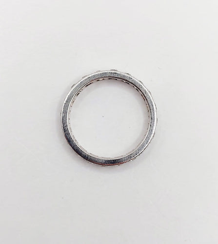 Bague 55.5 Alliance américaine Art déco en platine, 2 carats de diamants taille ancienne 58 Facettes A08020