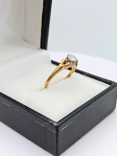 Bague 53 Bague solitaire en or 18k avec diamant taille ancienne 58 Facettes NIC/3/01/00/B