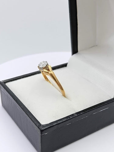 Bague 53 Bague solitaire en or 18k avec diamant taille ancienne 58 Facettes NIC/3/01/00/B