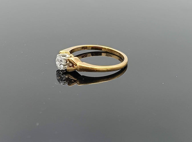 Bague 53 Bague solitaire en or 18k avec diamant taille ancienne 58 Facettes NIC/3/01/00/B