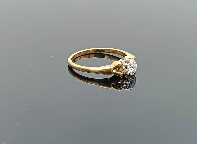 Bague 53 Bague solitaire en or 18k avec diamant taille ancienne 58 Facettes NIC/3/01/00/B