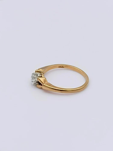 Bague 53 Bague solitaire en or 18k avec diamant taille ancienne 58 Facettes NIC/3/01/00/B