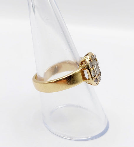 Bague 56 Bague chevalière ancienne en or 18k et diamants taille table, vers 1890 58 Facettes A08021