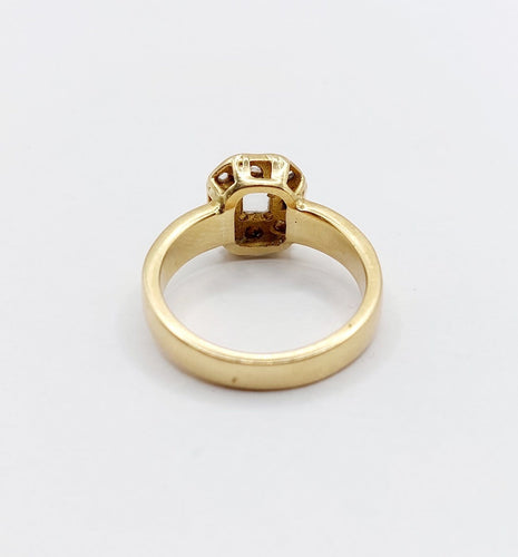 Bague 56 Bague chevalière ancienne en or 18k et diamants taille table, vers 1890 58 Facettes A08021