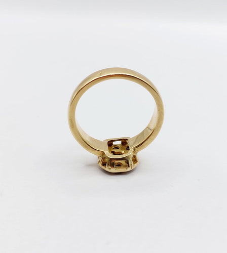 Bague 56 Bague chevalière ancienne en or 18k et diamants taille table, vers 1890 58 Facettes A08021