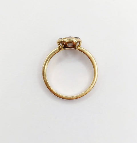 Bague 56 Bague chevalière ancienne en or 18k et diamants taille table, vers 1890 58 Facettes A08021