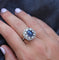 Bague 54 Bague de style Art déco en platine, saphirs et diamants 58 Facettes ANILLO 1