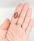 Bague 56 Bague marquise Art déco en or 18k, diamants taille ancienne et rubis calibrés 58 Facettes A08023
