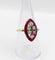 Bague 56 Bague marquise Art déco en or 18k, diamants taille ancienne et rubis calibrés 58 Facettes A08023