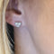 Boucles d'oreilles Boucles d’oreilles cœur en or blanc 18k avec diamants naturels 58 Facettes #1028