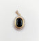 Pendentif Pendentif Art déco en or 18k et platine, saphir naturel de 4,20 ct et diamants 58 Facettes A08024
