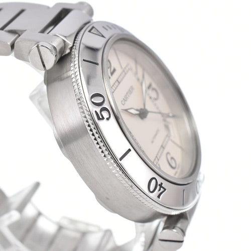 Montre Cartier - Montre Pasha de Cartier automatique en acier inoxydable 58 Facettes h83b283w16