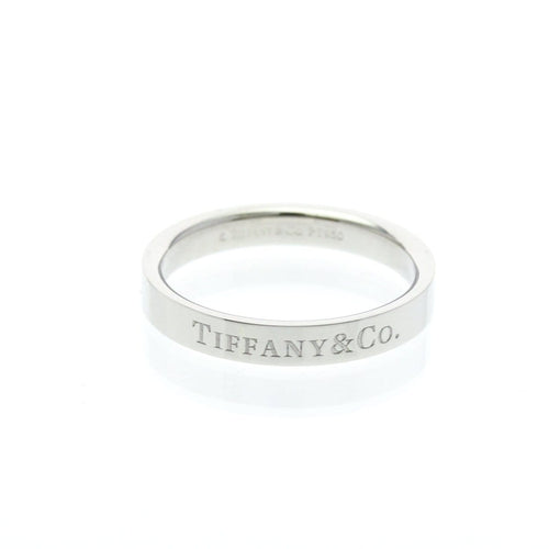 Bague Tiffany & Co. - Bijou en platine, modèle Flat 58 Facettes dxggrg85uw