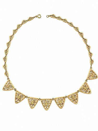 Collier Collier en or jaune 750/1000 à filigrane vintage 58 Facettes Collier
